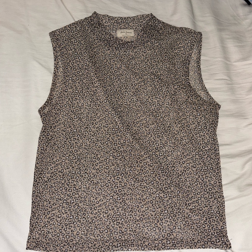 Cheetah sheer tank top
